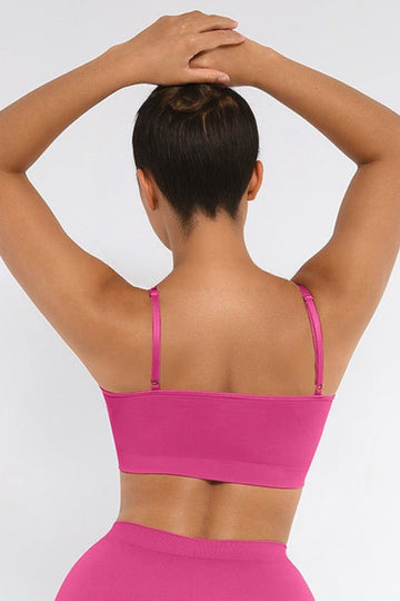 KATCH ME Versatile Non-Wired Full Cup Push-Up Bra, Solid Adjustable Spaghetti Strap Soft Breathable Wirefree Bra